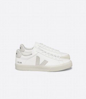 Χαμηλα Sneakers ανδρικα Veja Campo Chromefree δερματινα ασπρα γκρι | LCT8059SF