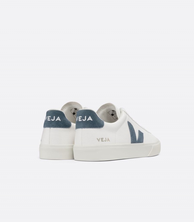Χαμηλα Sneakers ανδρικα Veja Campo Chromefree δερματινα California ασπρα μπλε | HIV347FZ