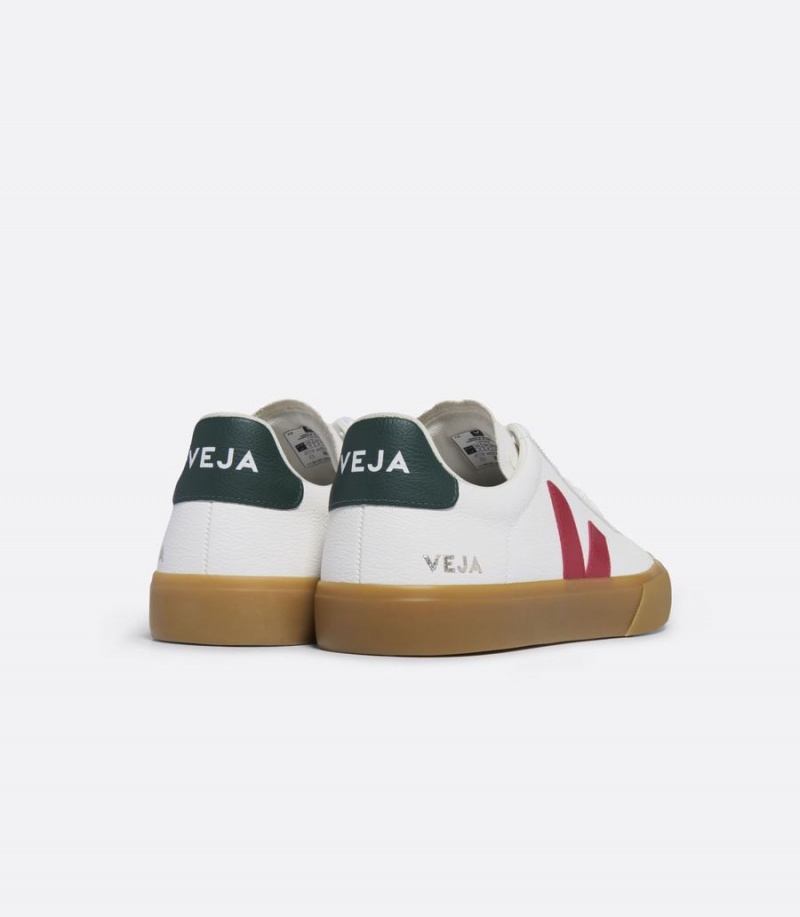 Χαμηλα Sneakers γυναικεια Veja Campo Chromefree δερματινα Pekin Poker ασπρα κοκκινα πρασινο | SJB4532UZ
