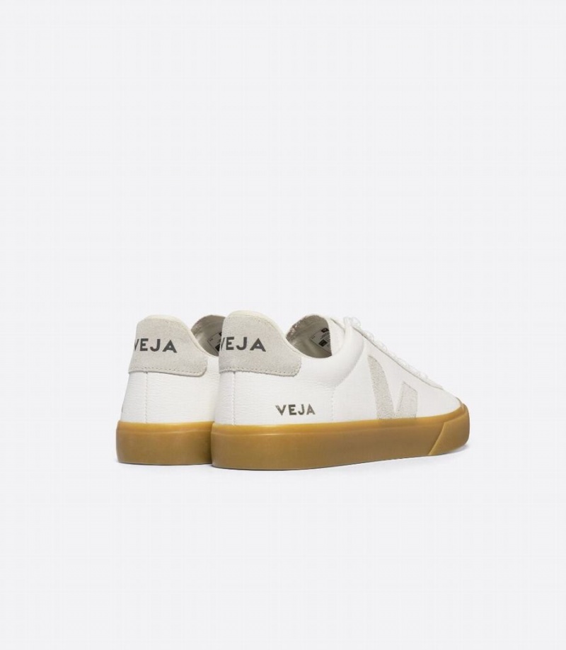 Χαμηλα Sneakers γυναικεια Veja Campo Chromefree δερματινα ασπρα γκρι | BKW884ML