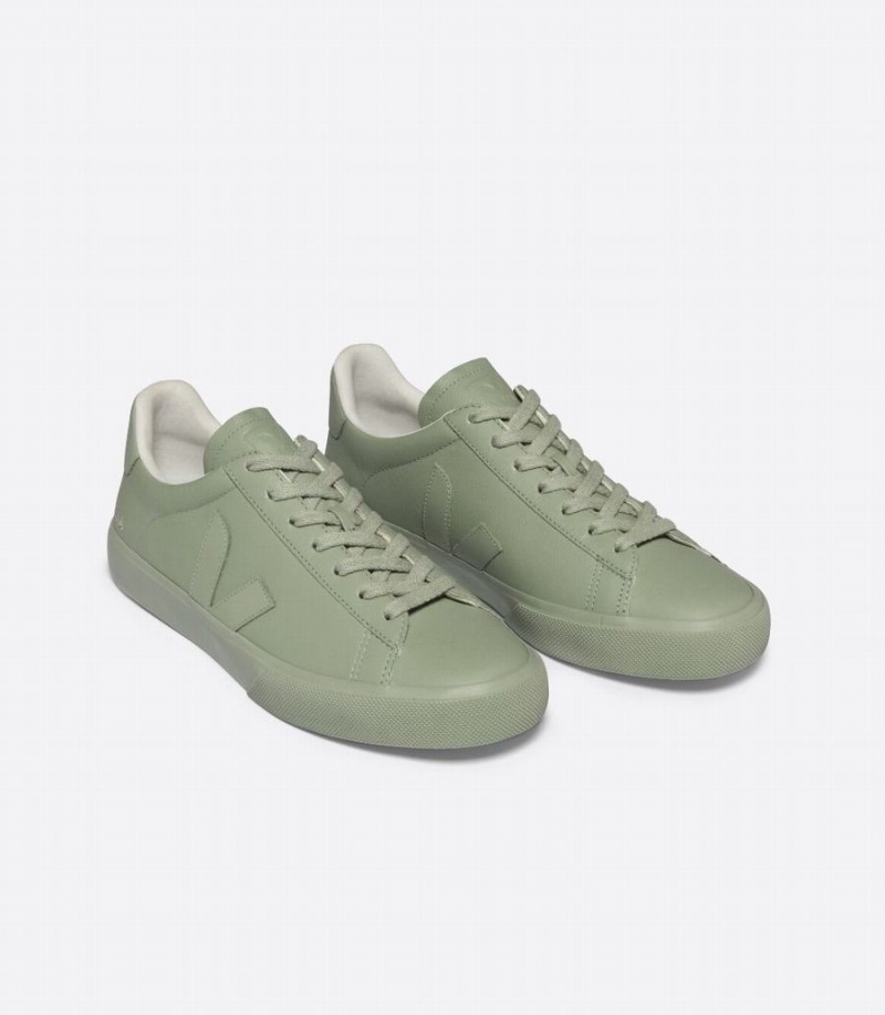 Χαμηλα Sneakers ανδρικα Veja Campo Chromefree δερματινα ανοιχτο πρασινο | XFQ3186IT