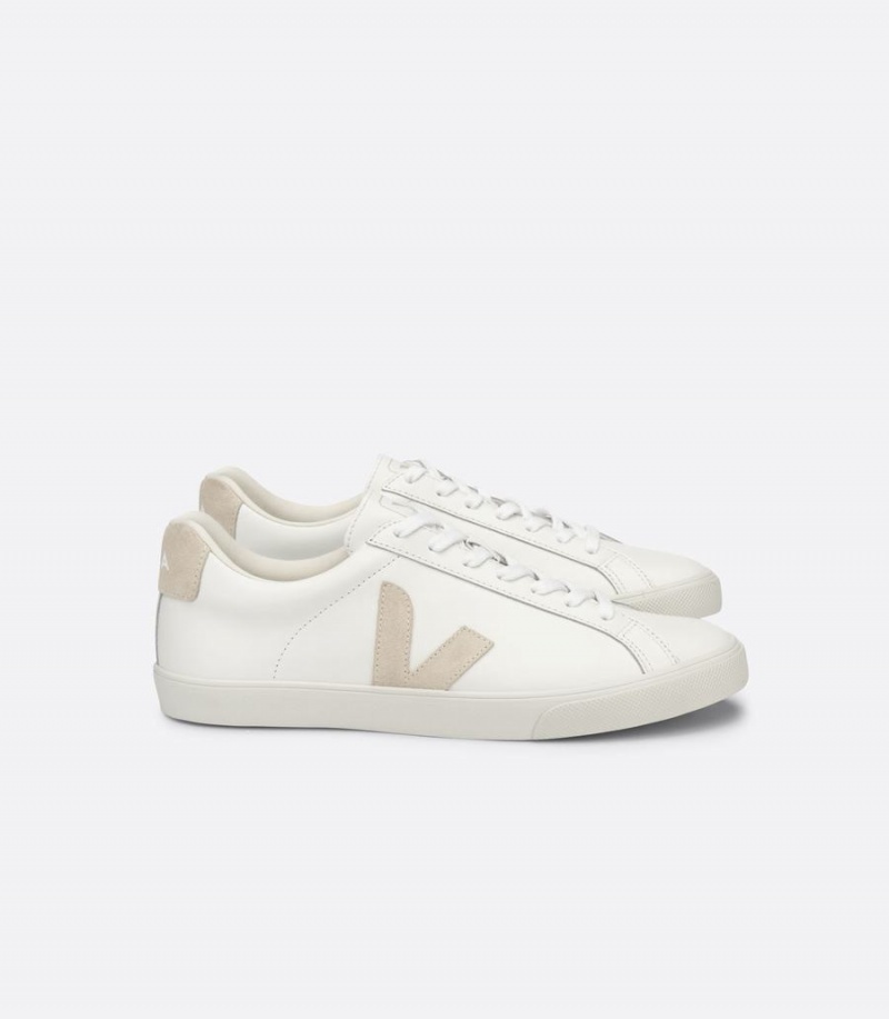Χαμηλα Sneakers ανδρικα Veja Esplar δερματινα Sable ασπρα καφε | XAK5698ON