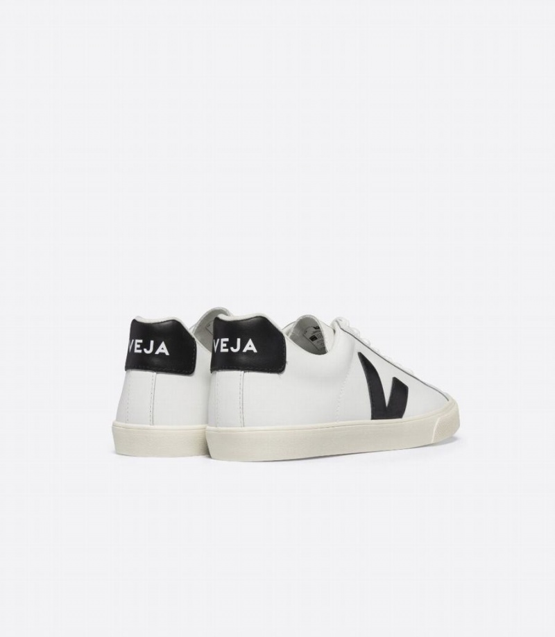 Χαμηλα Sneakers ανδρικα Veja Esplar δερματινα ασπρα μαυρα | ELI4237MY