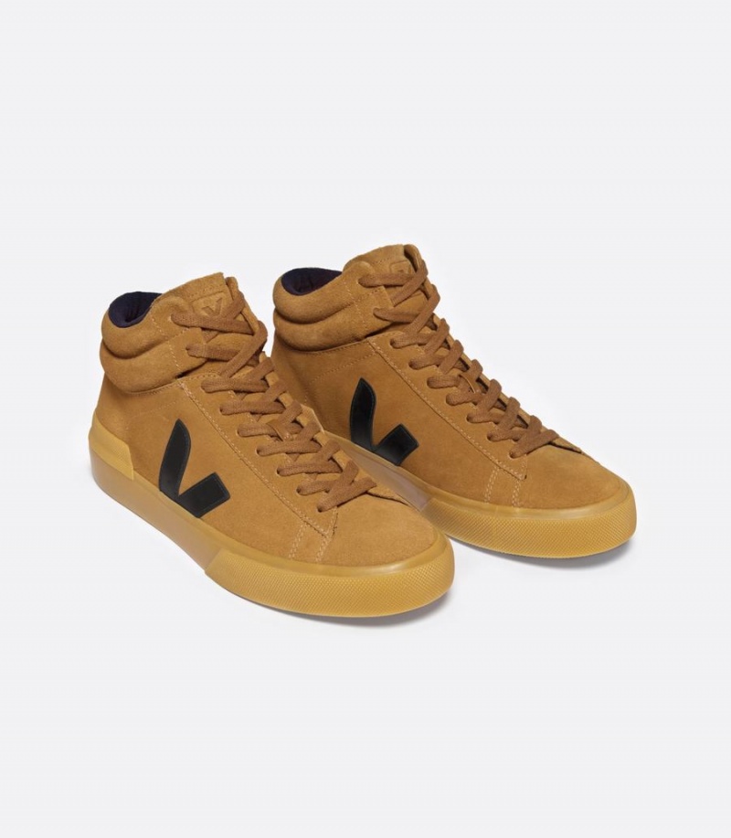 Ψηλα Sneakers ανδρικα Veja Minotaur σουετ καφε μαυρα | ZZY928PA
