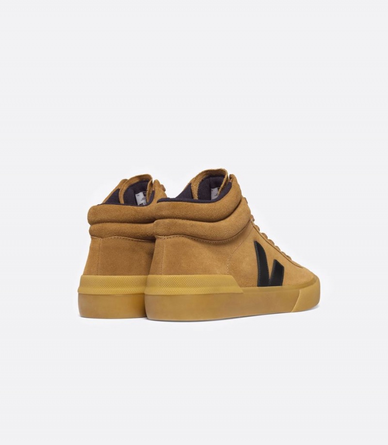 Ψηλα Sneakers ανδρικα Veja Minotaur σουετ καφε μαυρα | ZZY928PA