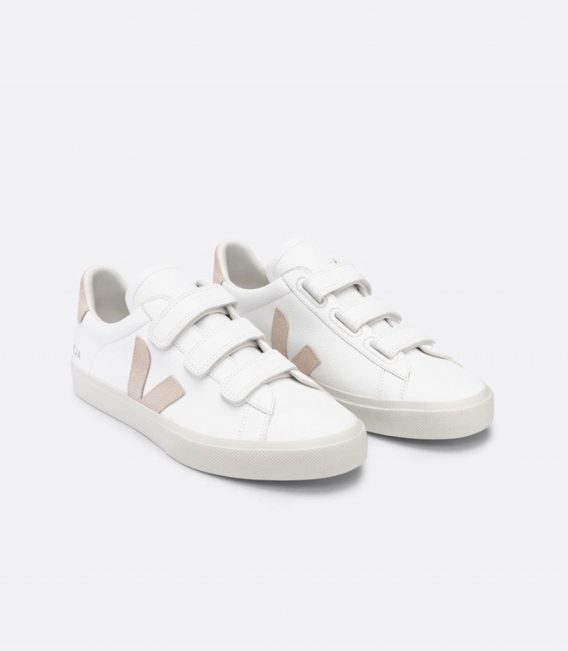 Χαμηλα Sneakers γυναικεια Veja Recife Chromefree δερματινα Sable ασπρα Μπεζ | ZNM7837MN