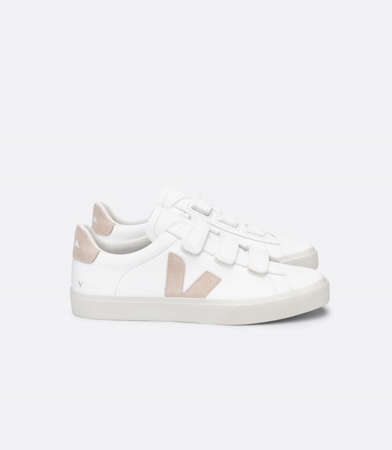 Χαμηλα Sneakers γυναικεια Veja Recife Chromefree δερματινα Sable ασπρα Μπεζ | ZNM7837MN
