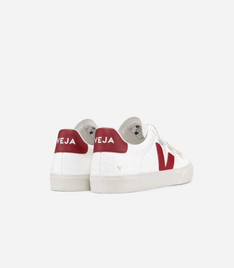 Χαμηλα Sneakers γυναικεια Veja Recife Chromefree δερματινα ασπρα κοκκινα | AQJ5354VF