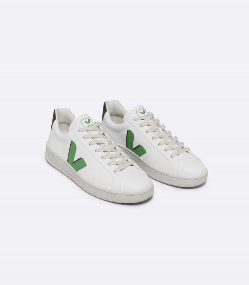 Χαμηλα Sneakers ανδρικα Veja Urca Cwl Leaf ασπρα μαυρα πρασινο | GBS490EA