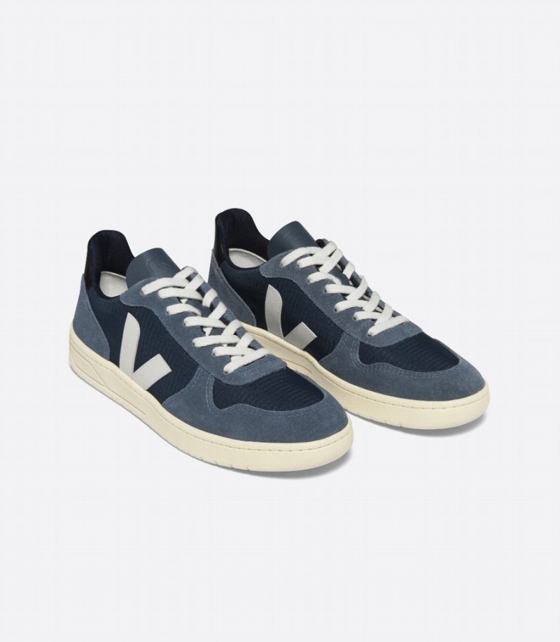 Χαμηλα Sneakers ανδρικα Veja V-10 Ripstop Βάρκας μπλε ασπρα | AFL4810QD
