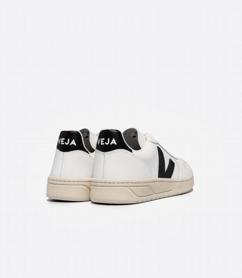 Χαμηλα Sneakers γυναικεια Veja V-10 δερματινα ασπρα μαυρα | MYH4985KI