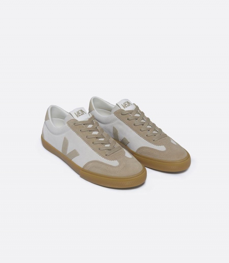 Χαμηλα Sneakers γυναικεια Veja Volley σουετ ασπρα Μπεζ | MOK2263IV