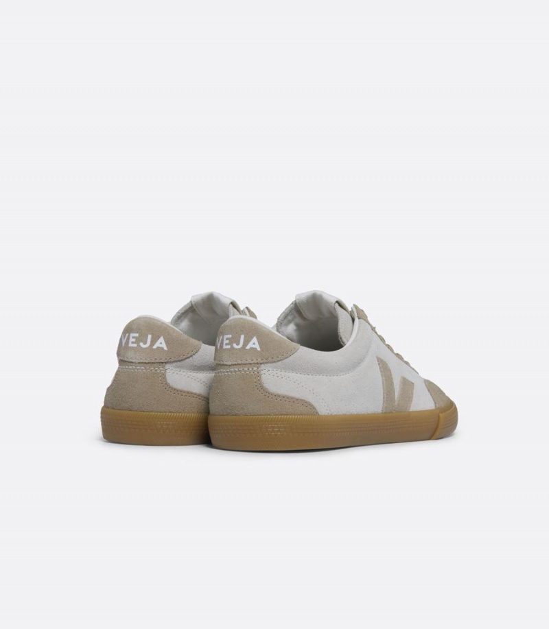 Χαμηλα Sneakers γυναικεια Veja Volley σουετ ασπρα Μπεζ | MOK2263IV