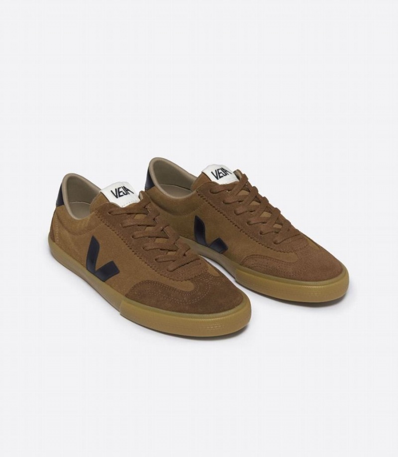 Χαμηλα Sneakers γυναικεια Veja Volley σουετ καφε μαυρα | SOQ8228FS