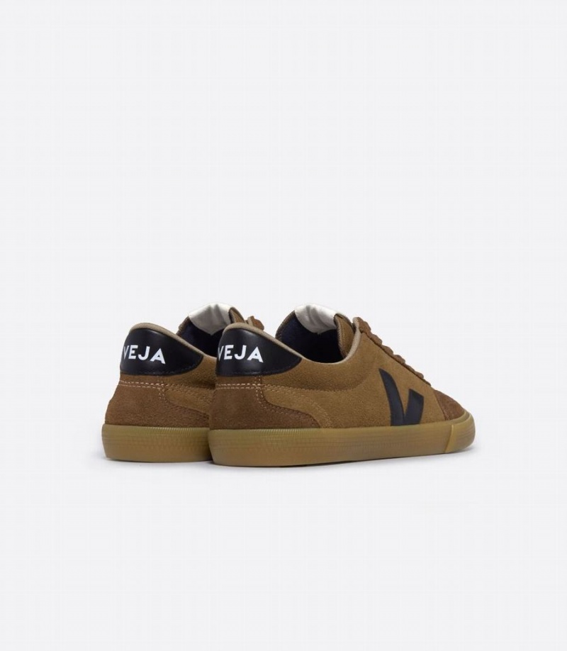 Χαμηλα Sneakers γυναικεια Veja Volley σουετ καφε μαυρα | SOQ8228FS