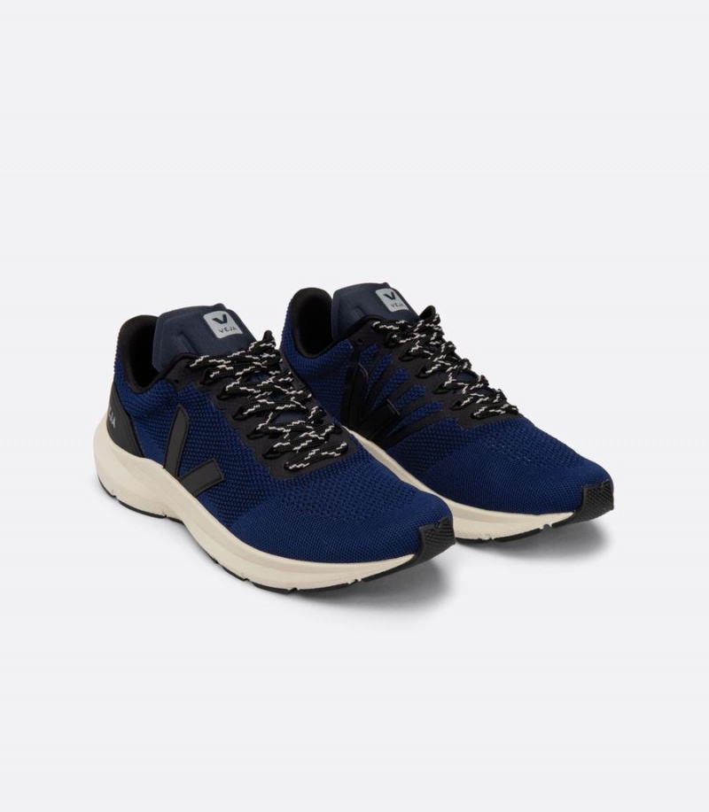 Παπουτσια για Τρεξιμο ανδρικα Veja Marlin Lt V-knit Nil μπλε μαυρα | UCG5525PD
