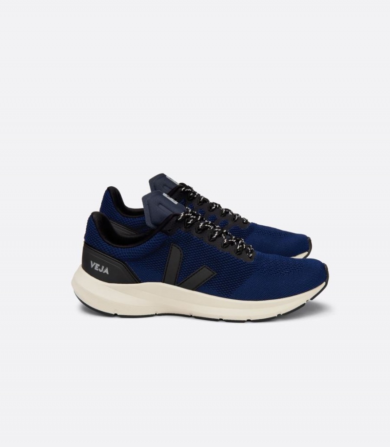 Παπουτσια για Τρεξιμο ανδρικα Veja Marlin Lt V-knit Nil μπλε μαυρα | UCG5525PD