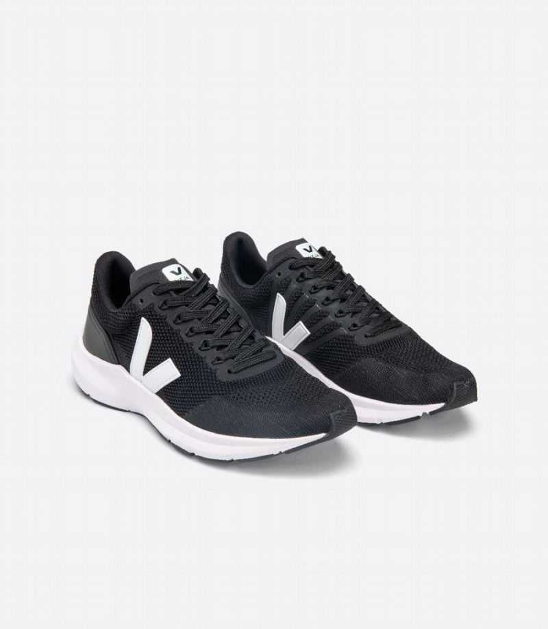 Παπουτσια για Τρεξιμο γυναικεια Veja Marlin V-knit μαυρα ασπρα | TEG5350HS